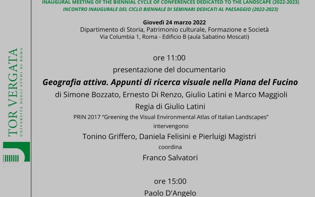DOES THE LANDSCAPE REALLY EXIST? Il paesaggio esiste davvero?