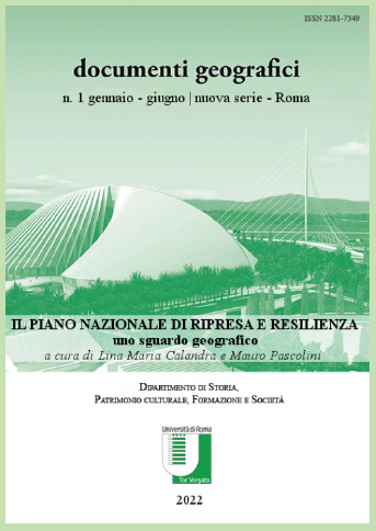 Presentazione del fascicolo IL PIANO NAZIONALE DI RIPRESA E RESILIENZA: UNO SGUARDO GEOGRAFICO della rivista “documenti geografici” – martedì 18 ottobre 2022, ore 11.00